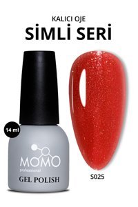 Momo S025 Kırmızı Işıltılı Kalıcı Simli Oje
