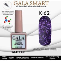 Gala Smart Glitter K62 Mor Işıltılı Kalıcı Simli Oje