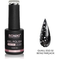 Roniki Quail Egg 02 Beyaz Işıltılı Kalıcı Simli Oje