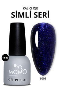 Momo S005 Lacivert Işıltılı Kalıcı Simli Oje