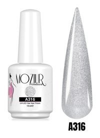 Moziur A316 Gri Işıltılı Kalıcı Simli Oje