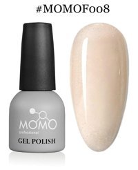 Momo French Base F008 Somon Işıltılı Kalıcı Simli Oje