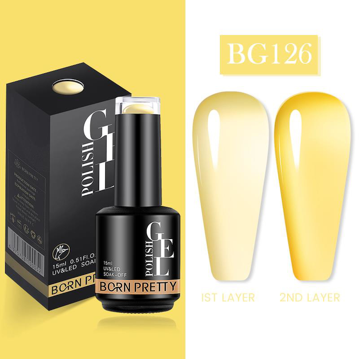 Born Pretty Semi Permanent Vitray BG126 Parlak Kalıcı Oje