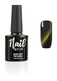 Nail Master Kedi Gözü M869 Sarı-Siyah Hologram Kalıcı Simli Oje