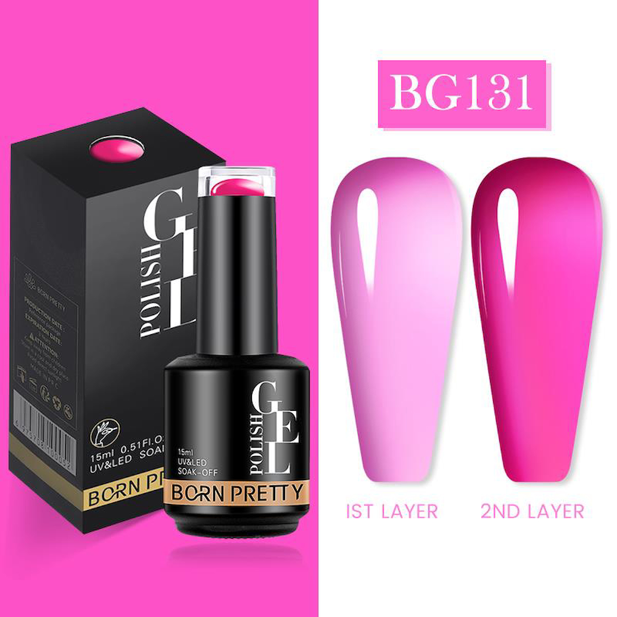 Born Pretty Semi Permanent Vitray BG131 Parlak Kalıcı Oje