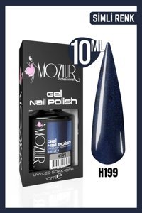 Moziur H199 Lacivert Işıltılı Kalıcı Simli Oje