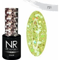 Nail Republic Euphoria 721 Yeşil Işıltılı Kalıcı Simli Oje