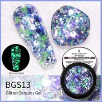 Born Pretty Glitter Sequins BGS13 Mavi Işıltılı Kalıcı Simli Oje