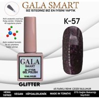 Gala Smart Glitter K57 Mor Işıltılı Kalıcı Simli Oje