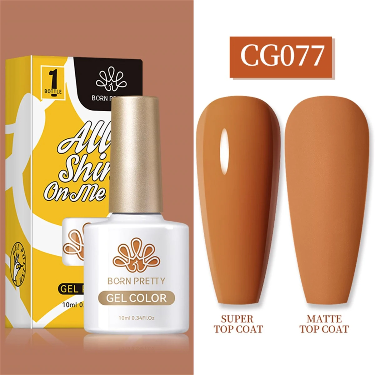 Born Pretty Silky White Serisi CG077 Kahverengi Mat Kalıcı Oje
