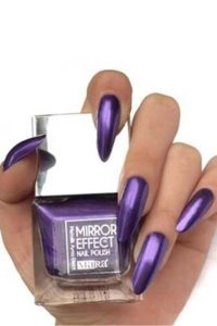 Mara Mirror Efect Mor Metalik Kalıcı Simli Oje