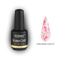 Roniki Foils Base 07 Pembe Parlak Kalıcı Simli Oje