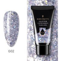 Born Pretty Glitter Extension Nail G02 Gümüş Işıltılı Kalıcı Simli Jel Oje