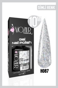 Moziur H087 Gri Işıltılı Kalıcı Simli Oje