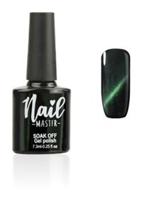 Nail Master Kedi Gözü M864 Siyah-Yeşil Hologram Kalıcı Simli Oje