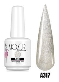 Moziur A317 Gri Işıltılı Kalıcı Simli Oje