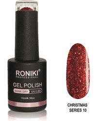 Roniki Christmas Series 10 Bordo Işıltılı Kalıcı Simli Oje