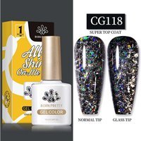 Born Pretty Silky White Serisi CG118 Siyah Işıltılı Kalıcı Simli Oje