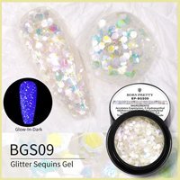 Born Pretty Glitter Sequins BGS09 Beyaz Işıltılı Kalıcı Simli Oje
