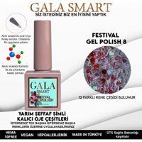Gala Smart Festival F8 Çok Renkli Işıltılı Kalıcı Simli Oje