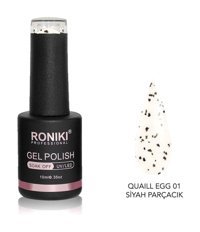 Roniki Quail Egg Beyaz Işıltılı Kalıcı Simli Oje