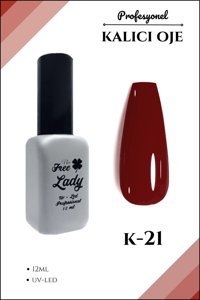 Freelady K-21 Bordo Parlak Kalıcı Oje