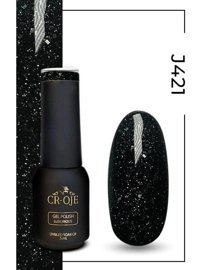 Cr-Oje J421 Siyah Işıltılı Kalıcı Simli Oje