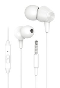 Hytech HY-XK30 Silikonlu Mikrofonlu 3.5 mm Jak Kablolu Kulaklık Beyaz