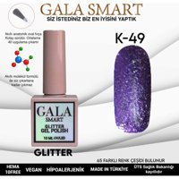 Gala Smart Glitter K49 Mor Işıltılı Kalıcı Simli Oje