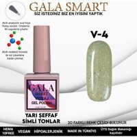 Gala Smart Vitraj V4 Gri Işıltılı Kalıcı Simli Oje