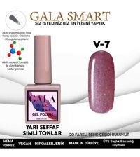 gala smart Vitraj V7 Pembe Işıltılı Kalıcı Simli Oje