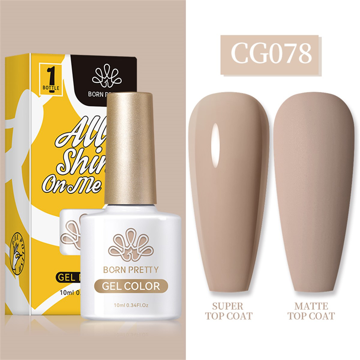 Born Pretty Silky White Serisi CG078 Gri Mat Kalıcı Oje