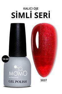 Momo S037 Vişne Işıltılı Kalıcı Simli Oje