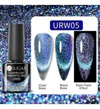 Ursugar Kedigözü URW05 Mavi Hologram Kalıcı Simli Oje