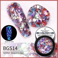 Born Pretty Glitter Sequins BGS14 Çok Renkli Işıltılı Kalıcı Simli Oje