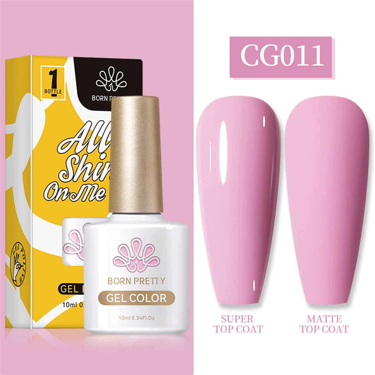 Born Pretty Silky White Serisi CG011 Pembe Mat Kalıcı Oje