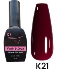Pink World K21 Bordo Parlak Kalıcı Oje