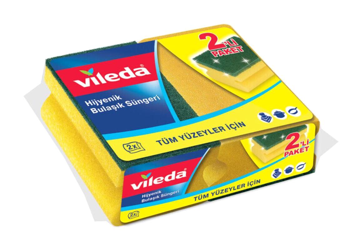 Vileda Antibakteriyel Oluklu 2'li Bulaşık Süngeri