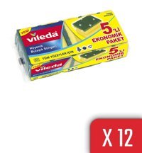 Vileda Ekonomik Paket Oluklu 12'li Bulaşık Süngeri