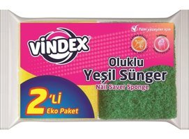 Vindex Klasik Oluklu 2'li Bulaşık Süngeri