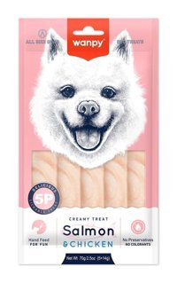 Wanpy Somonlu-Tavuklu Köpek Ödül Maması 5x14 gr