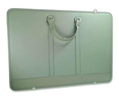 Bback Dikdörtgen Fermuarlı Mint Yeşili Suni Deri Resim Çantası 40x55 cm