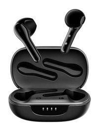 Tribit Flybuds C2 QCC3040 Android & iOS Uyumlu Su Geçirmez 5.2 Işıklı Silikonsuz Gürültü Önleyici Kablosuz Kulak İçi Bluetooth Siyah