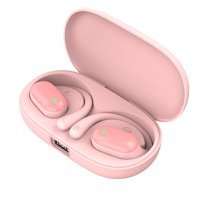 Pepisky X18 Android & iOS Uyumlu Su Geçirmez 5.3 Silikonsuz Gürültü Önleyici Kablosuz Kulak İçi Bluetooth Pembe