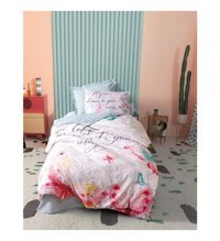 Cotton Box Wings Ranforce 160x220 cm Çarşaflı Kelebek Desenli Tek Kişilik Nevresim Takımı Mint