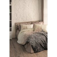 Cotton Box Dual Pamuk-Ranforce 160x220 cm Çarşaflı Yaprak Tek Kişilik Nevresim Takımı Bej