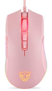 Cankypu V70 RGB Makrolu Kablolu Pembe Optik Gaming Mouse