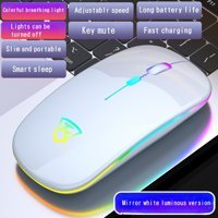 Jingyi Logolu RGB Sessiz Kablosuz Beyaz Optik Mouse