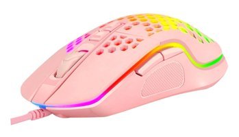 Partykindom V9 RGB Sessiz Ergonomik Makrolu Kablolu Pembe Optik Gaming Mouse