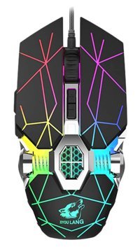 Uonlytech RGB Makrolu Kablolu Siyah Optik Gaming Mouse
